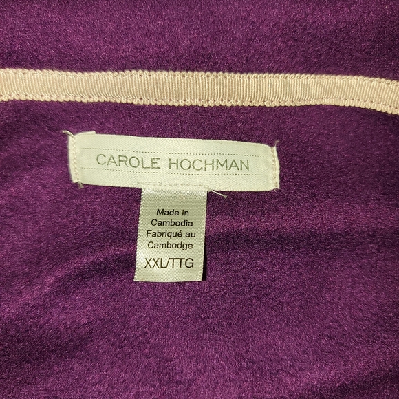Carole Hochman Purple Light Fleece Full Zip XXL Very Soft - Picture 4 of 6
